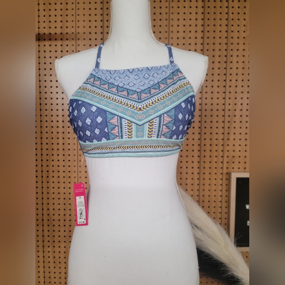 Halter Tie Back Medium Bathing Suit Top - Picture 1 of 2